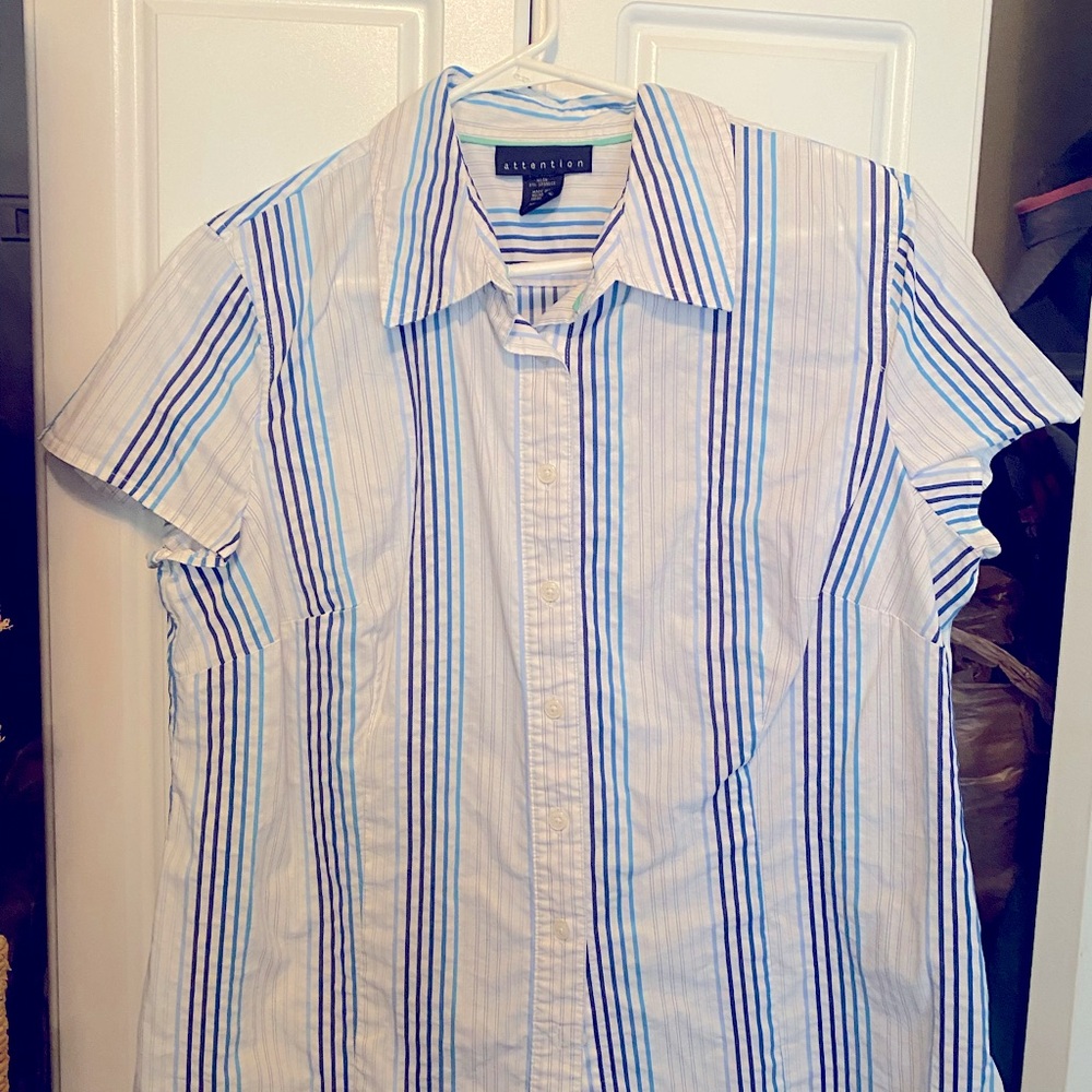 Mono Chromatic, Blue Striped Shirt XL